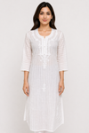 Shorekraft White Chikankari Cotton Kurti