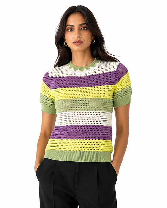 Shorekraft Retro Stripe Knit Top