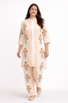 Shorekraft Hand-Painted Cotton Kurta Pant Set for Women