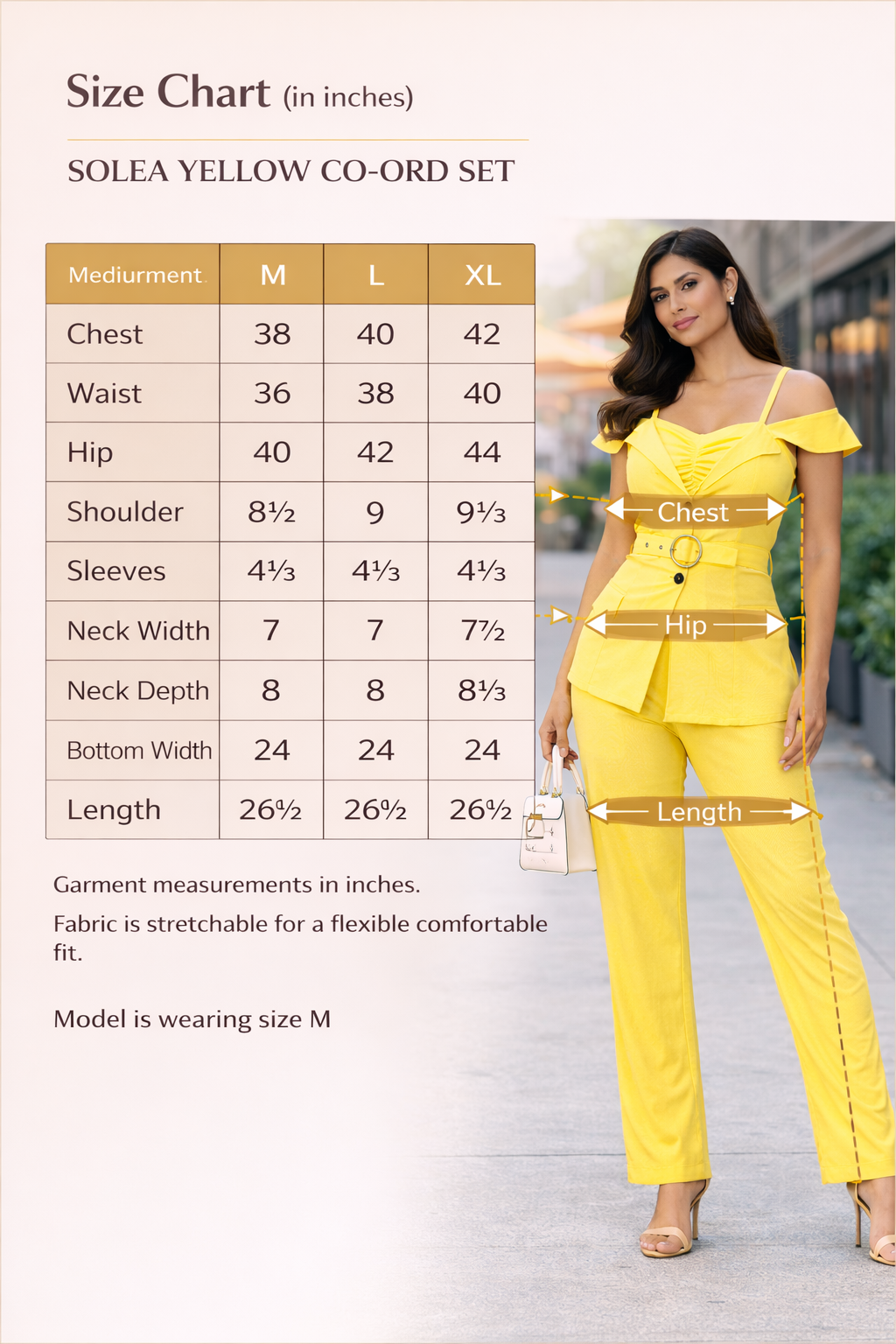 Solea Yellow Belted Co-ord Set for Women Off Shoulder