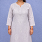 Shorekraft Grey Chikankari Cotton Kurti