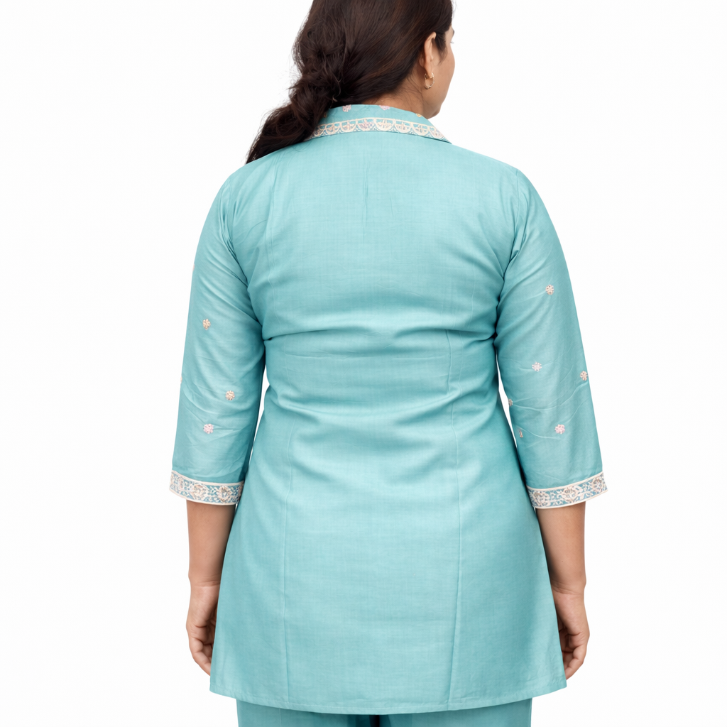 Seafoam Grace Embroidered Kurta Set