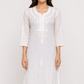Shorekraft White Chikankari Cotton Kurti