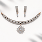 CZ Diamond Sunburst Choker Necklace Set