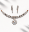 CZ Diamond Sunburst Choker Necklace Set