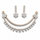 Dual Layer CZ Diamond Drop Necklace Set with Earrings