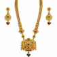 Antique Gold Temple Necklace Set with Earrings for Women