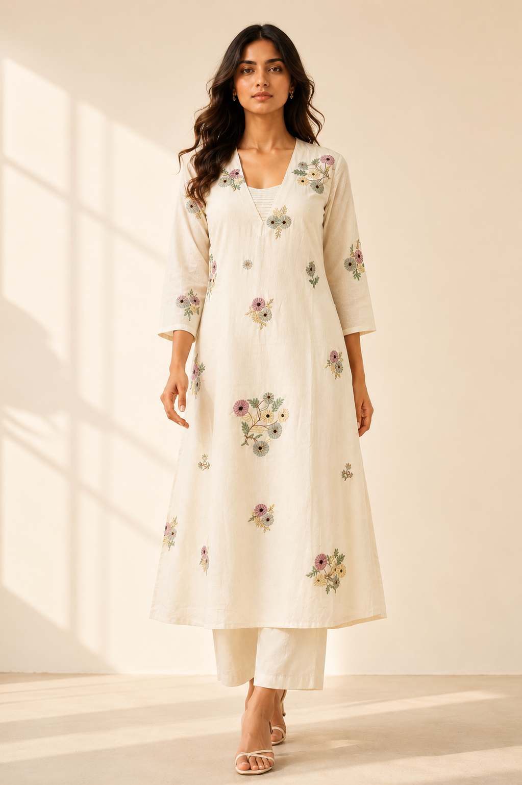 Shorekraft Ivory Bloom Kurta Set