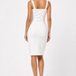Solea Ivory Belted A-line Mini Dress