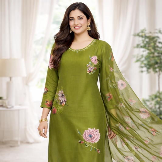 Olive Bloom Grace Kurta Set