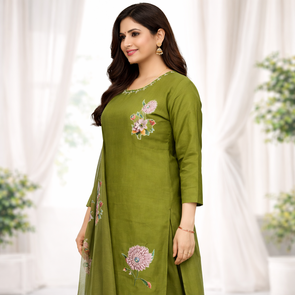 Olive Bloom Grace Kurta Set