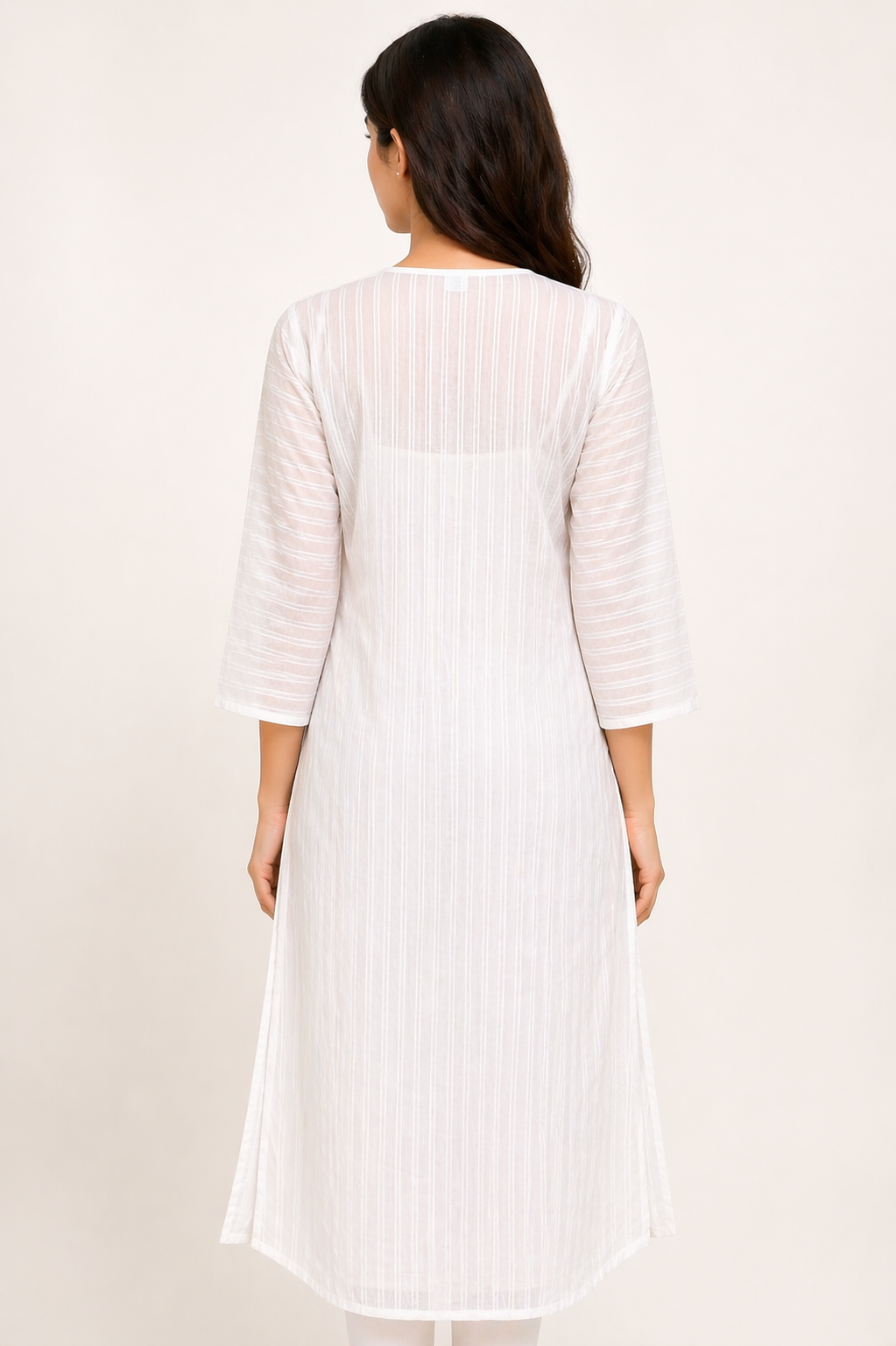 Shorekraft White Chikankari Cotton Kurti