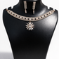 CZ Diamond Sunburst Choker Necklace Set