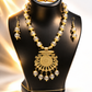 Traditional Gold Tone Beaded Pendant Necklace Set
