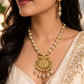 Traditional Gold Tone Beaded Pendant Necklace Set