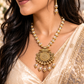 Traditional Gold Tone Beaded Pendant Necklace Set