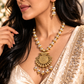 Traditional Gold Tone Beaded Pendant Necklace Set
