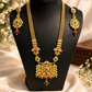 Antique Gold Temple Necklace Set with Earrings for Women