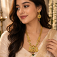 Antique Gold Temple Necklace Set with Earrings for Women