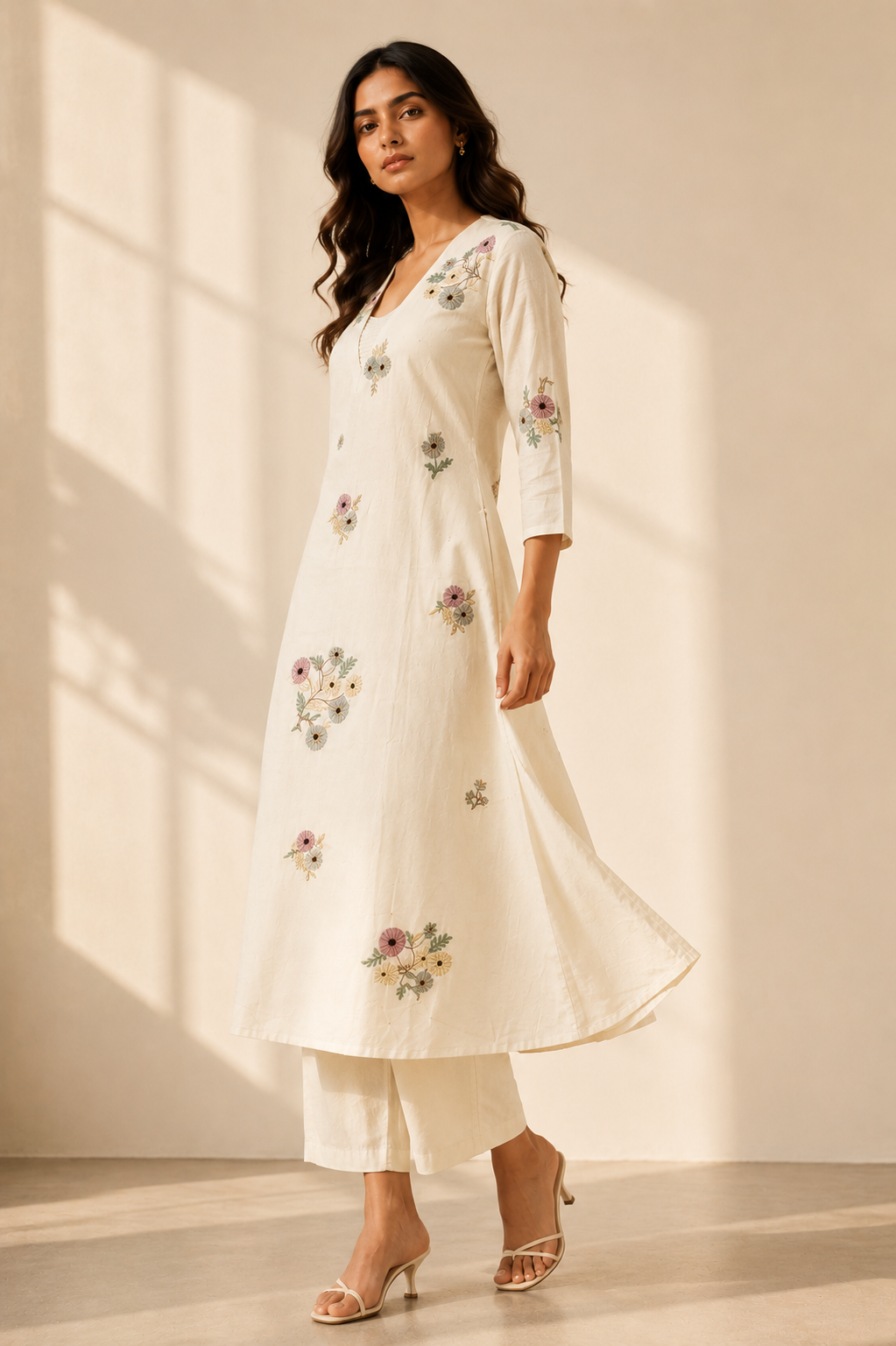 Shorekraft Ivory Bloom Kurta Set
