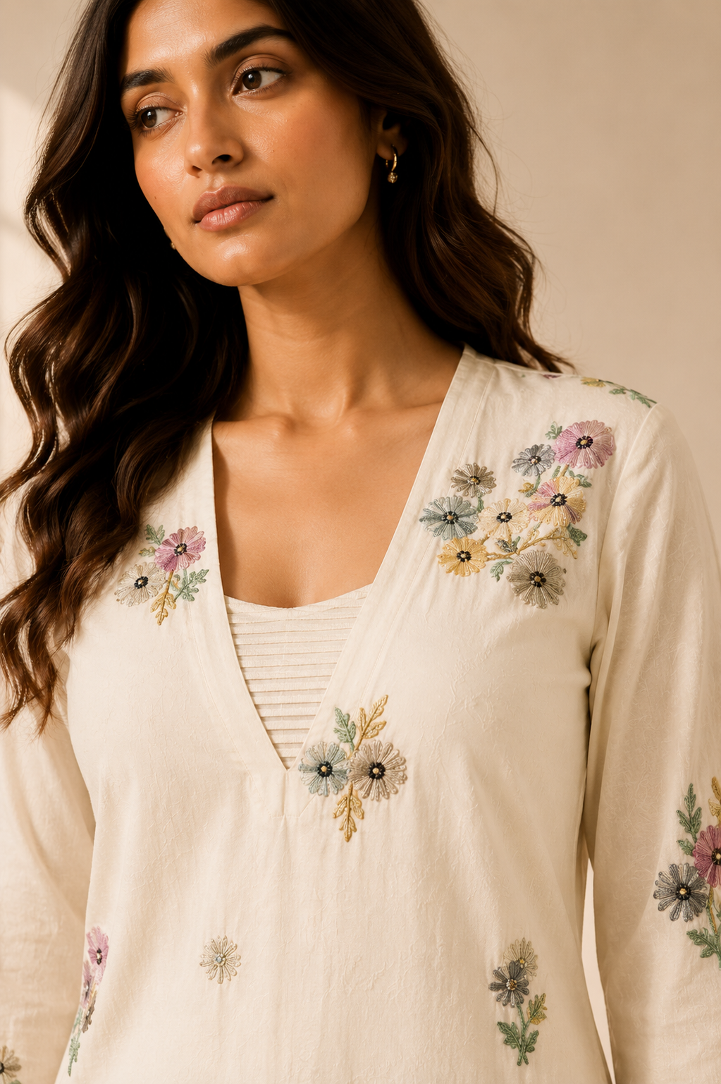 Shorekraft Ivory Bloom Kurta Set