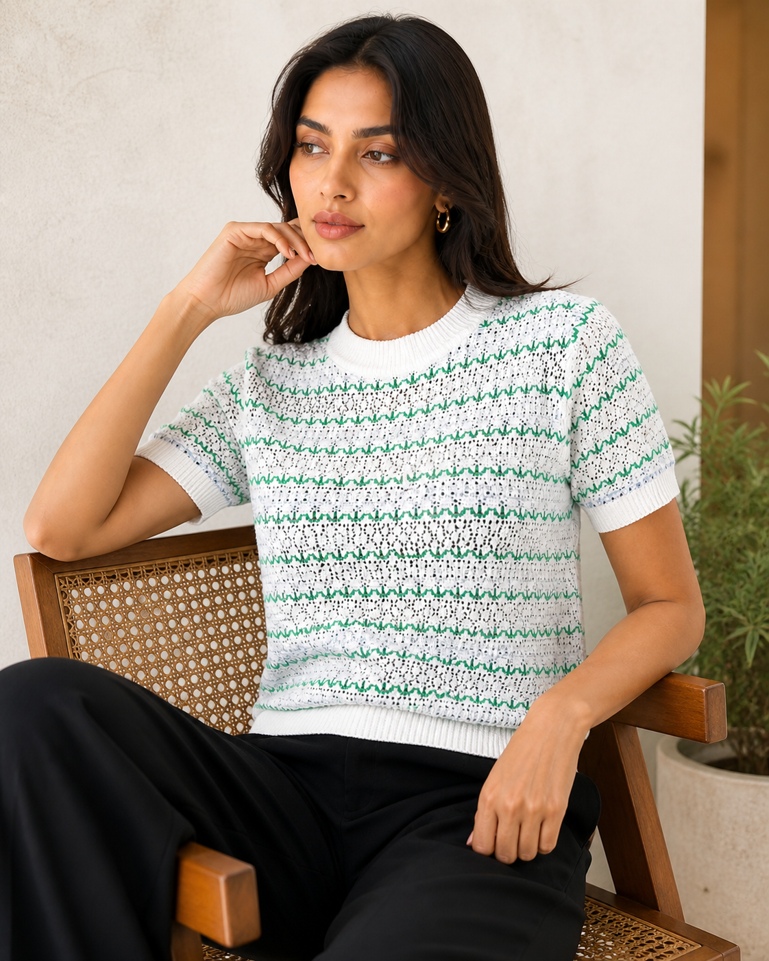 Shorekraft Retro Stripe Knit Top