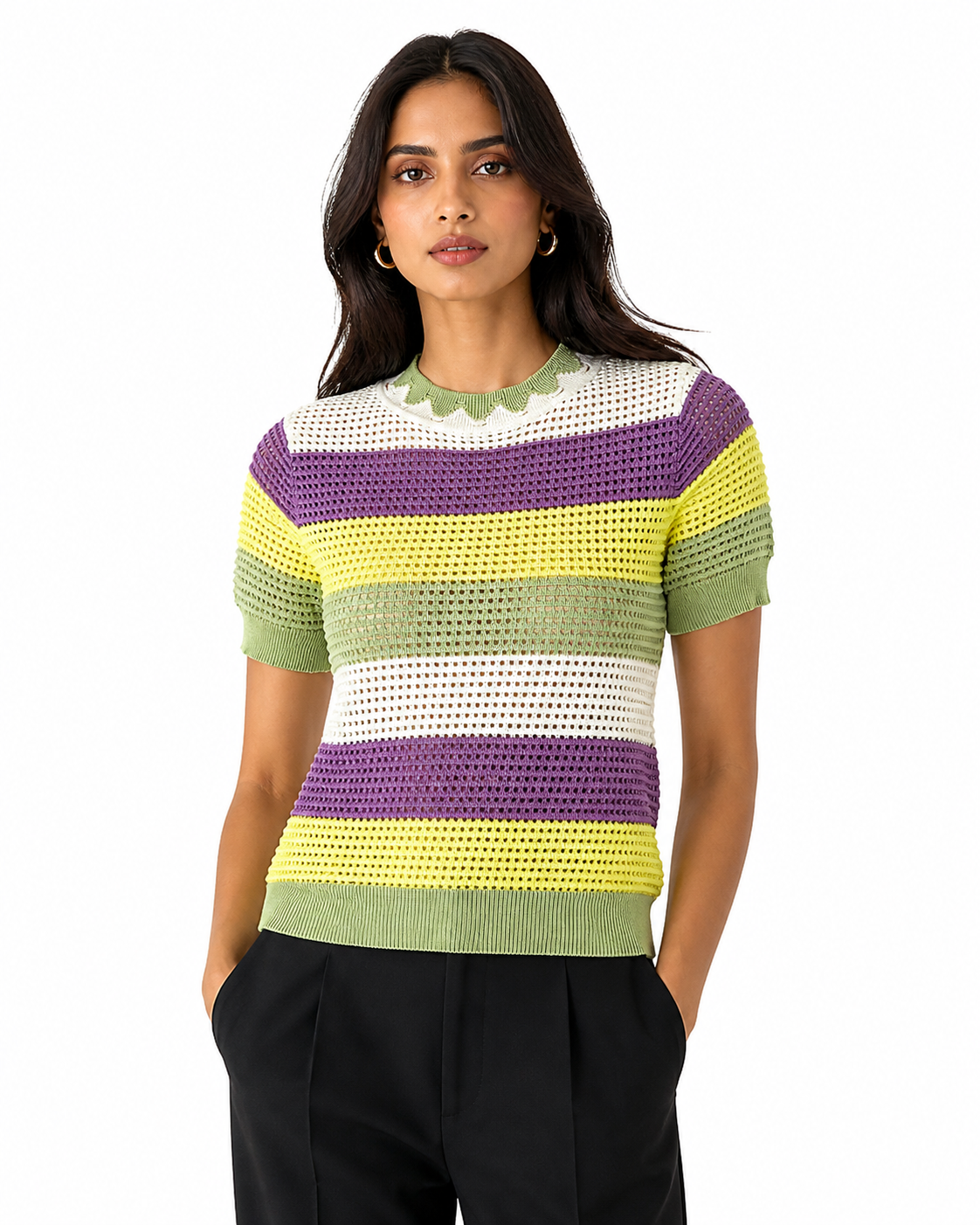 Shorekraft Retro Stripe Knit Top