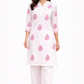Shorekraft Pink Paisley Cotton Kurta Set for Women