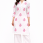 Shorekraft Pink Paisley Cotton Kurta Set for Women