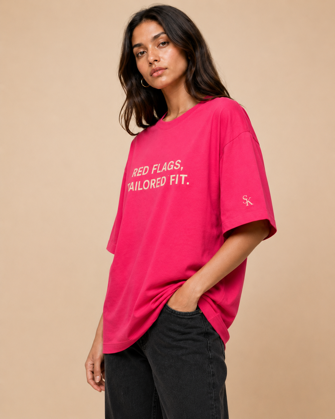 Tailored Red Flags Oversized Tee