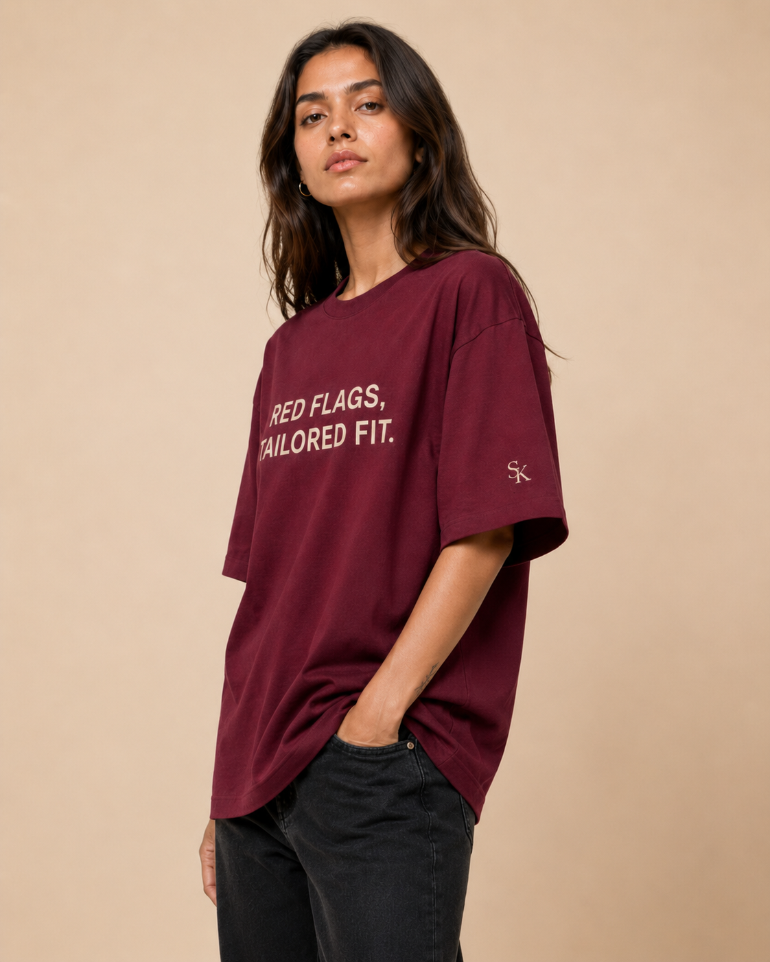Tailored Red Flags Oversized Tee