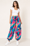 Tropic Pop Women’s Balloon Cargo Pants - Abstract Print