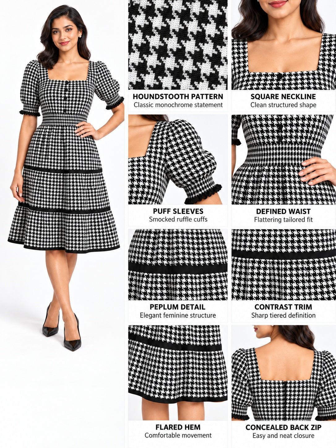 Shorekraft Noir Elegance – Black Bodycon Party Dress