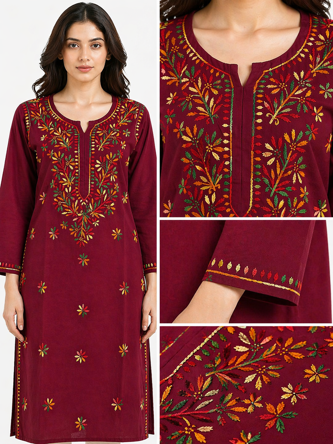 Shorekraft Floral Embroidered Kurti