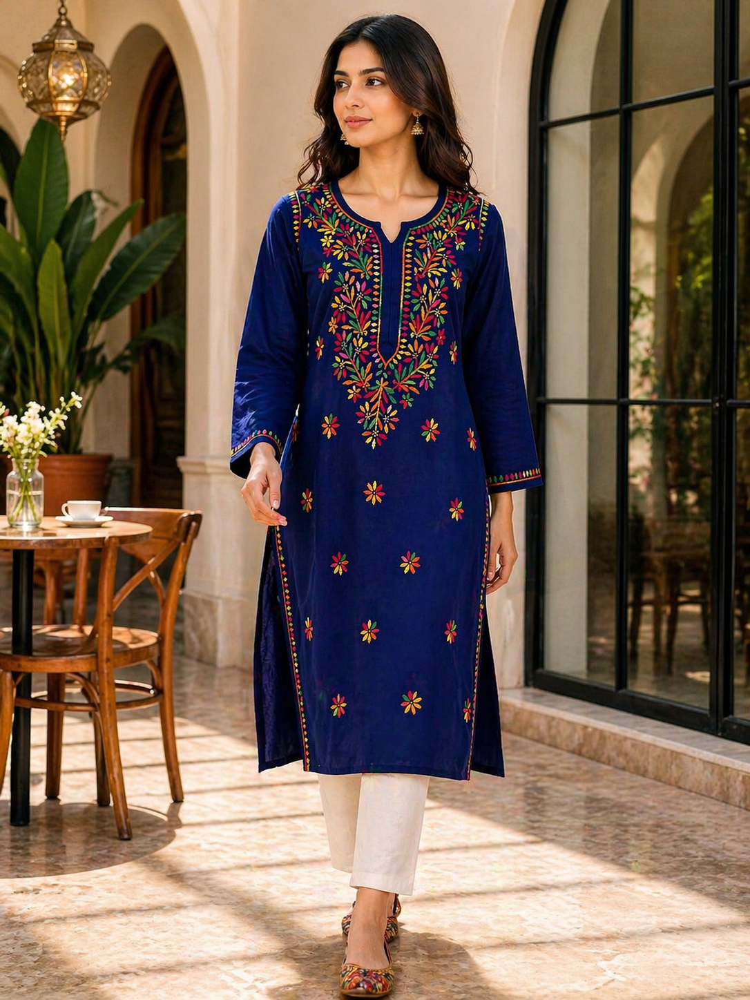Shorekraft Floral Embroidered Kurti