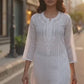 Shorekraft White Chikankari Cotton Kurti