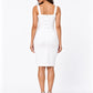 Solea Ivory Belted A-line Mini Dress