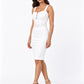 Solea Ivory Belted A-line Mini Dress