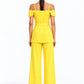 Solea Yellow Belted Co-ord Set for Women Off Shoulder