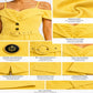 Solea Yellow Belted Co-ord Set for Women Off Shoulder