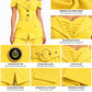 Solea Yellow Belted Co-ord Set for Women Off Shoulder